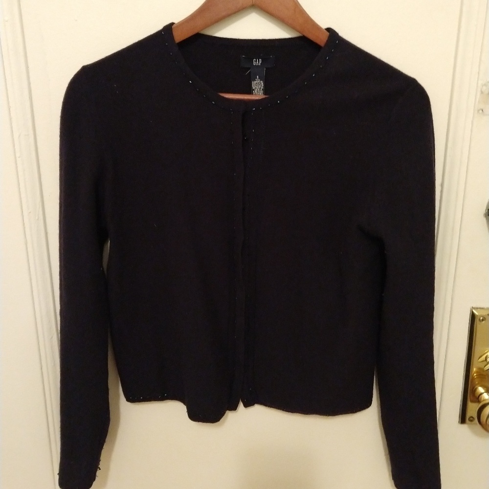 Navy GAP wool cardigan with beading